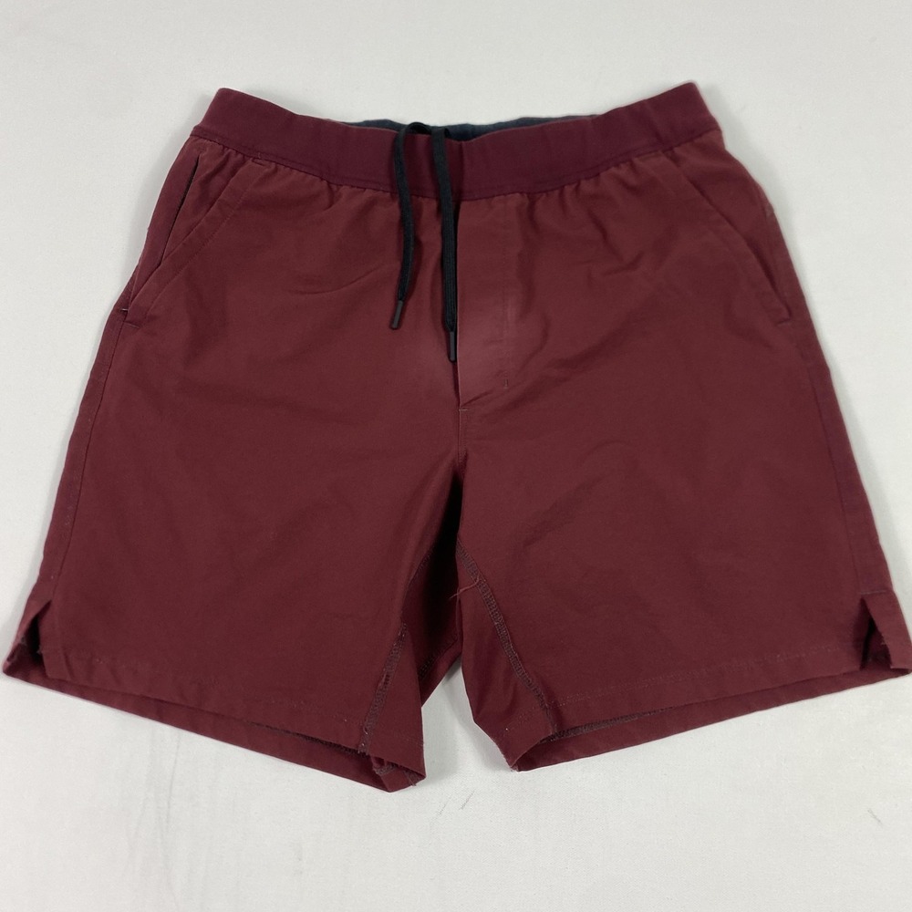 Public Rec Shorts Mens 32 Maroon Athletic Performance Drawstring Elastic Waist